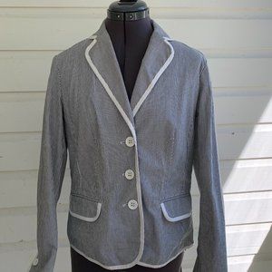 Liz Claiborne Blazer Jacket Sz 10 Petite Pinstripe